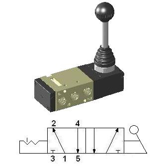 Hand Lever Operated Valve 1/8″ 5/2 No Return Hlv320-D