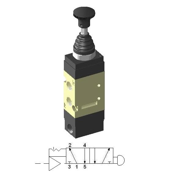 Manually Actuated Spool Valve 1/8