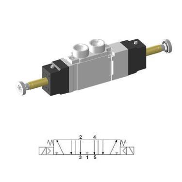 Economy solenoid valve 5/3 open center - 1/4"