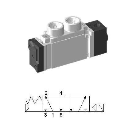 SCEP311 - G 1/8, 5/2 Single Pneumatic Valve