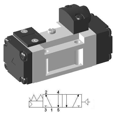 Pneumatic Valve with 5/2 Single Function - SIP411