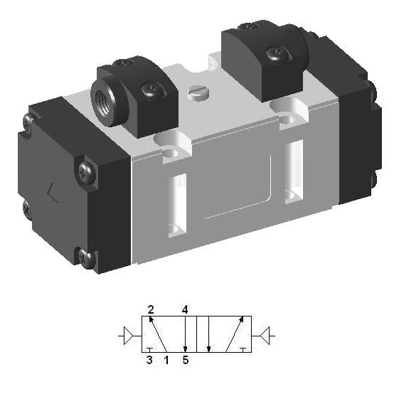 Pneumatic ISO Valve SIP520, 5/2 Double