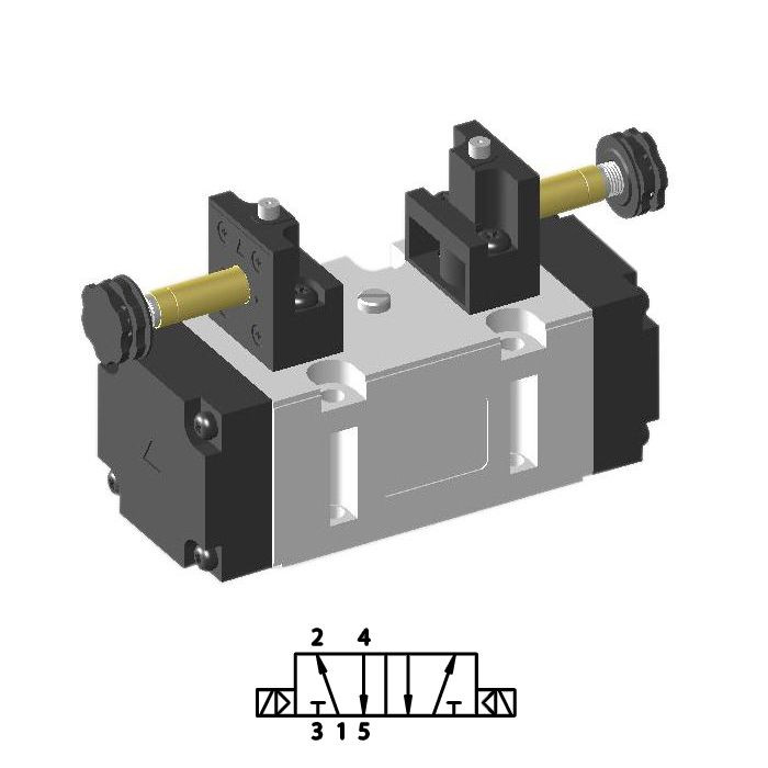 Solenoid valve ISO-2 5/2 double