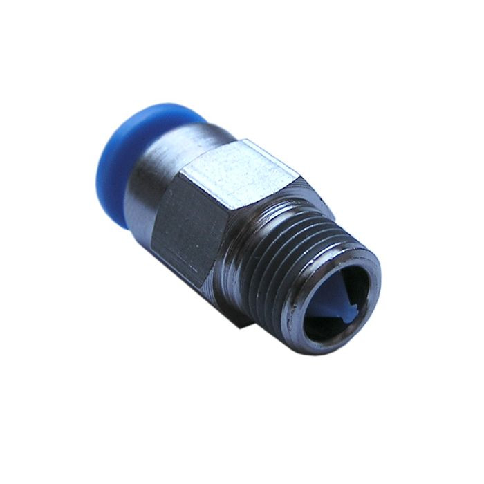 Push-in straight fitting with shut-off valve 1/8″ - 4mm
